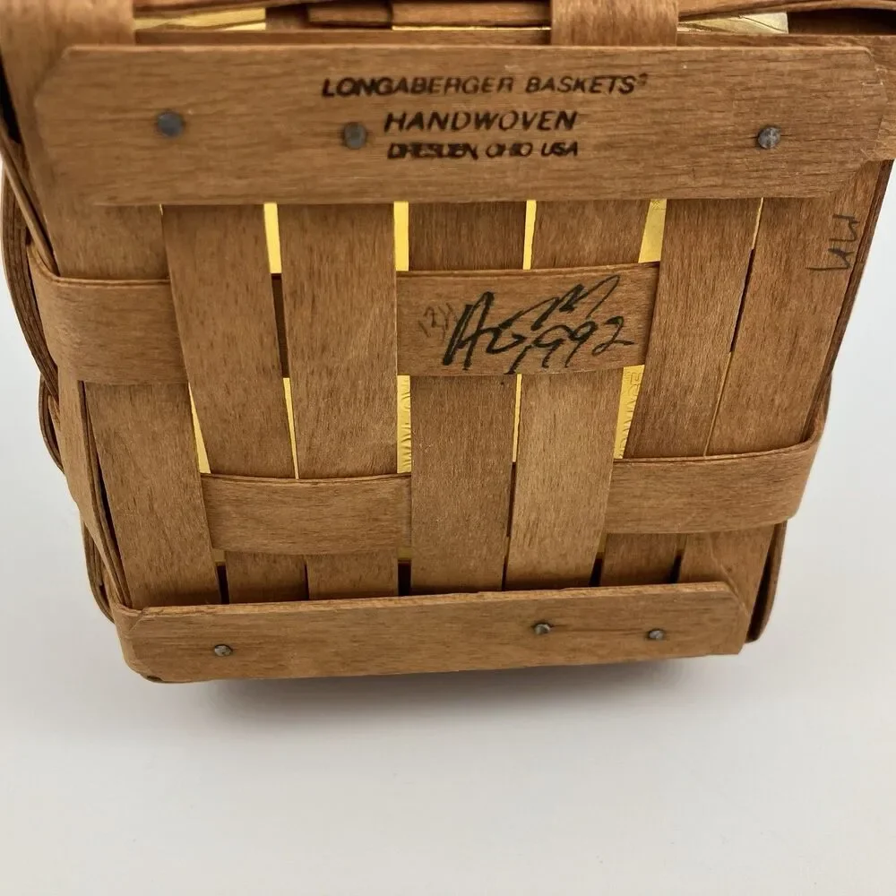 Longaberger Ivy Basket Set 1992 | Signed Retired Handles Dresden VTG #13100JOS